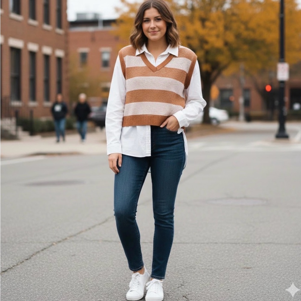 ADRIANNA PAPELL | Sweater Vest Top